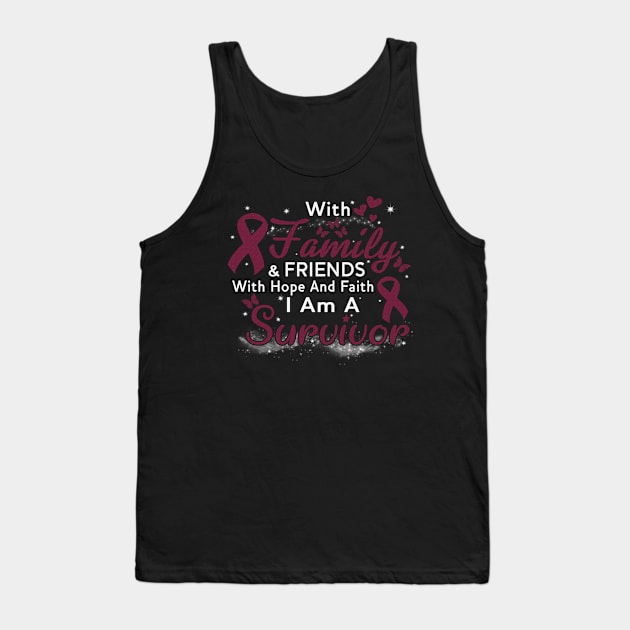 Family Friends With Hope Faith I Am Survivor Sickle Cell Awareness Burgundy Ribbon Warrior Tank Top by celsaclaudio506